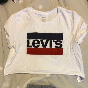 Levi's White Crop Top with Logo